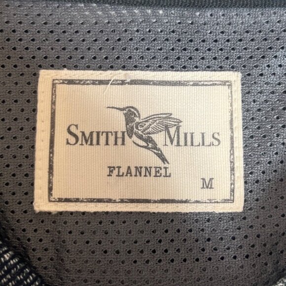Smith Mills Flannel Shirt Mens Blue Green New Plaid Button Front Warm - Picture 5 of 9